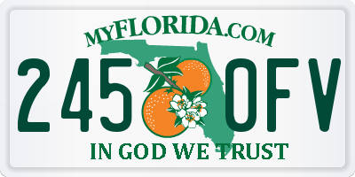 FL license plate 2450FV