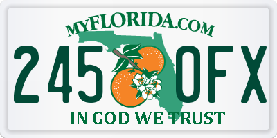 FL license plate 2450FX