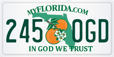 FL license plate 2450GD