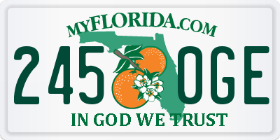FL license plate 2450GE