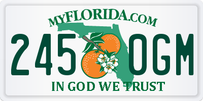 FL license plate 2450GM