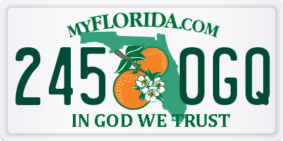 FL license plate 2450GQ