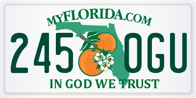 FL license plate 2450GU