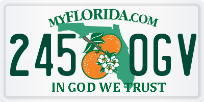 FL license plate 2450GV
