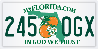 FL license plate 2450GX