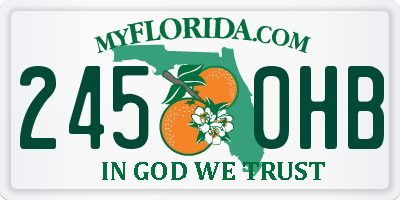 FL license plate 2450HB