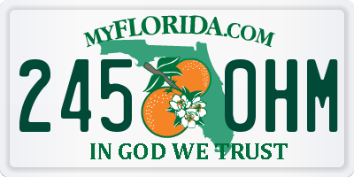 FL license plate 2450HM
