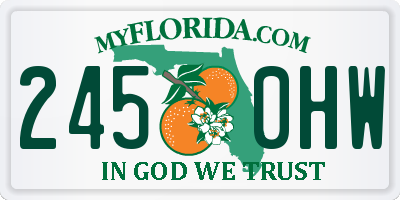 FL license plate 2450HW