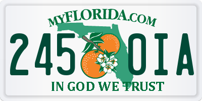 FL license plate 2450IA