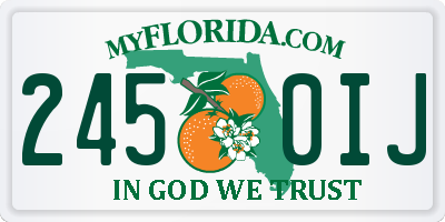 FL license plate 2450IJ