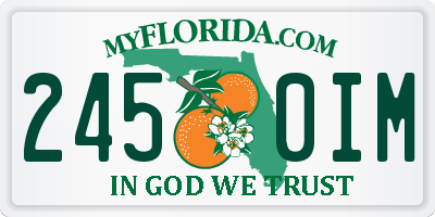 FL license plate 2450IM