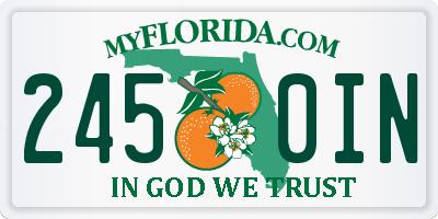 FL license plate 2450IN