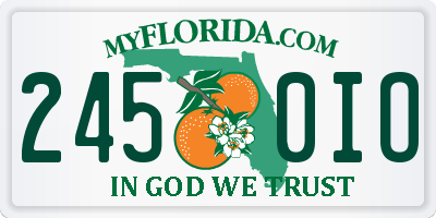 FL license plate 2450IO