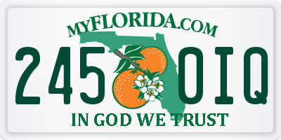 FL license plate 2450IQ