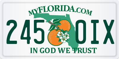 FL license plate 2450IX