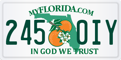 FL license plate 2450IY