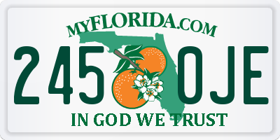 FL license plate 2450JE