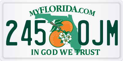 FL license plate 2450JM