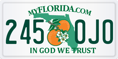 FL license plate 2450JO