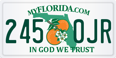 FL license plate 2450JR