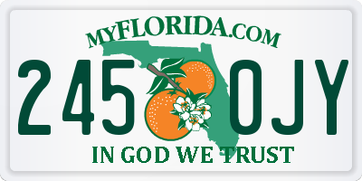 FL license plate 2450JY