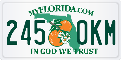 FL license plate 2450KM