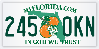 FL license plate 2450KN