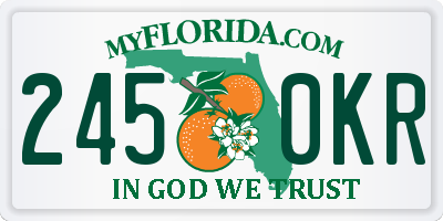 FL license plate 2450KR