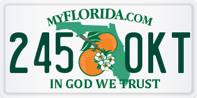 FL license plate 2450KT