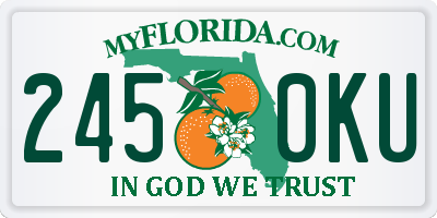 FL license plate 2450KU