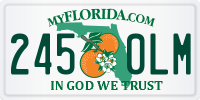 FL license plate 2450LM