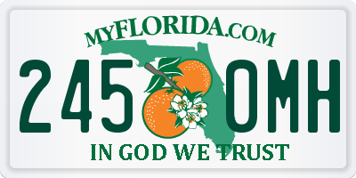 FL license plate 2450MH