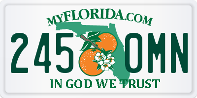 FL license plate 2450MN