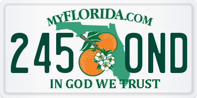 FL license plate 2450ND