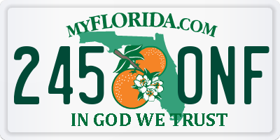 FL license plate 2450NF