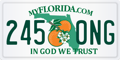 FL license plate 2450NG