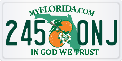 FL license plate 2450NJ