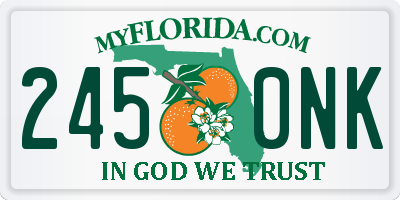 FL license plate 2450NK