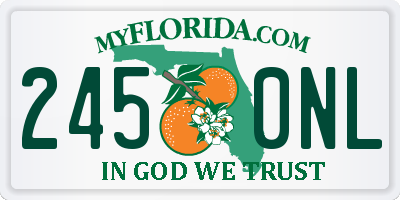 FL license plate 2450NL