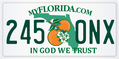 FL license plate 2450NX