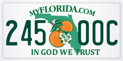 FL license plate 2450OC