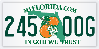 FL license plate 2450OG