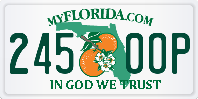 FL license plate 2450OP