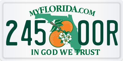 FL license plate 2450OR