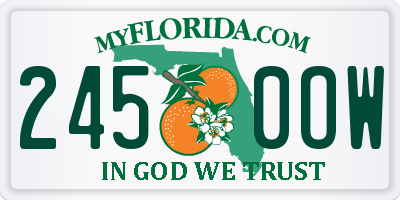 FL license plate 2450OW