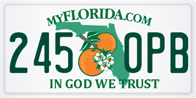 FL license plate 2450PB