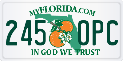 FL license plate 2450PC