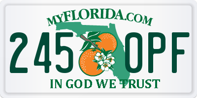 FL license plate 2450PF