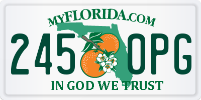 FL license plate 2450PG