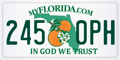 FL license plate 2450PH